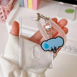 SHOPMOCHO Crystal Butterfly 3 Inch Acrylic Card Holder Photocards Display Credit ID Bank Card Protective Case Keychain Pendant Fashion