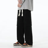 SHOPMOCHO 2026 New Men Baggy Cargo Jeans Fashion Streetwear Vintage Wide Leg Pants American Streetwear Y2K Big Pocket Youth Overalls