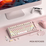 SHOPMOCHO Pink Cat Dye Sublimation PBT Keycaps 136 Keys MOA Profile Keyboard Keycaps for Cherry Gateron MX Switches Mechanical Keyboards