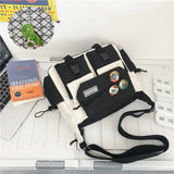Shopmocho Japanese Simple Messenger Bag Student Nylon Waterproof Canvas Handbag Shoulder Crossbody Bags for Women Men Satchels Bolsas
