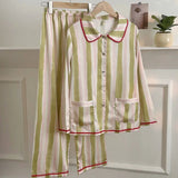 Shopmocho 2025 New Japanese Sleepwear Women's Summer Pajamas Long Sleeve Pajamas Set Ladies Satin Cute Home Clothes Two Piece Set