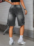 SHOPMOCHO New high-end denim shorts for men in spring and summer of 2025, loose and versatile, trendy brand business casual denim shorts