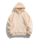 SHOPMOCHO Autumn Winter Vintage Solid Color Fleece Warm Hooded Men's Jacket for Both Men and Women, Lazy and Loose Warm Casual Hoodie