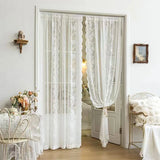 SHOPMOCHO French Lace Tulle Curtain White Tulle Lace Curtains Blind Living Room Bedroom Breathable Screen Curtain Wedding Decor Curtains