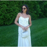 SHOPMOCHO-Elegant 3D Flower Long Dress For Women Fashion Patchwork Pleated Sling Party Dresses Female 2025 New Backless Maxi Evening Robes