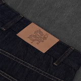 Shopmocho White Chinese Character Pattern Embroidery Pocket High Waist Loose Dark Straight Leg Jeans Y2K Men Women Retro Casual Streetwear