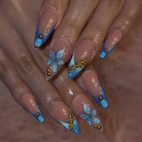 Shopmocho Pipe Nail French Stereo Bear Bow Pearl Manicure Fake Nails