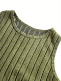 SHOPMOCHO Children's Clothing: Girls' Short Hooded Sweatshirt & Fleece Ribbed Vest & Camouflage Sweatpants Three-Piece Set, Army Green Cool Girl Outfit