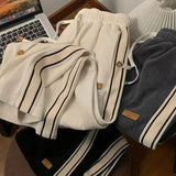 SHOPMOCHO Corduroy Men Casual Sweatpants Straight Thick Wide Leg Pants Autumn Winter Streetwear Outdoor Sports Work Joggers Trousers Male