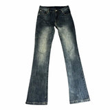 SHOPMOCHO Men's Retro Blue Micro Flared Jeans Street Style Cool Boy Vibe Casual Pants Spring Bottom Male High Waist Denim Y2k Trousers