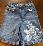 SHOPMOCHO Men Denim Shorts Comfortable for Summer Premium Design Prints Plus Size Loose Street Americana Trunks Casual Style Skateboarding