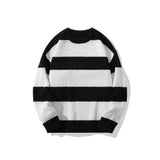 SHOPMOCHO New Loose Bottoming Sweater Casual Versatile Striped Pullover Men's Round Neck Sweater