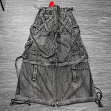 SHOPMOCHO Y2K Trousers Pants Streetwear Washed Distressed Black Grey Wide Leg Jeans Men Women Goth Punk Multi Pocket Oversized Baggy Jeans
