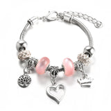 SHOPMOCHO New Butterfly Pendant 5 Color Rhinestone Snake Chain Bangle Lobster Buckle Adjustable Charm Woman Beaded Bracelet Jewelry Gift