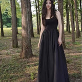 Shopmocho Black Strapless Long Dress Women Fashion Slim Sleeveless O-Neck High Waist Dresses Female 2025 Spring Summer new  Party Vestidos