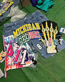 SHOPMOCHO Y2k American Denim Shorts Men and Women Hip Hop Rock Cartoon Pattern Patch Blue Loose Jeans Harajuku Retro Fitness Casual Shorts