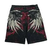 SHOPMOCHO Baggy Y2K New Trend Harajuku Hip-Hop Rock Joker Street Mens Sports Pants Gothic Retro Embroidery Loose American Denim Shorts
