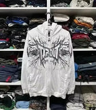 SHOPMOCHO Gothic New Fashion Oversized Letter Printed Zipper Hoodie Sweater Men Y2K Harajuku Rock Casual Couple Sweatshirt Streetwear