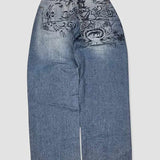 SHOPMOCHO Y2K American Southpole Hip-hop Oversized Jeans Mens Retro Skateboard Boy Wide-leg Pants Gothic Graffiti Couple Wide Pants