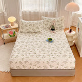 SHOPMOCHO 1pc Thicken Anti-mite Fitted Sheet With Elastic Band Non Slip Adjustable Mattress Cover For Double/Queen/King Bed 침대커버 Bed Cover