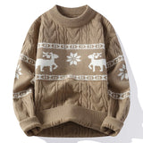 SHOPMOCHO 2025 Winter sweater new High End Luxury Cashmere Sweater Men Thick Warm Mens Sweaters With Deer Korean Harajuku Christmas Jumper