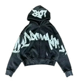 SHOPMOCHO Korean Fashion Simple Gray Double Sided Oversized Zipper Hoodie Women Y2K New Harajuku Gothic Casual Joker Couple Sweatshirt