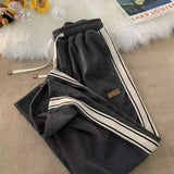 SHOPMOCHO Corduroy Men Casual Sweatpants Straight Thick Wide Leg Pants Autumn Winter Streetwear Outdoor Sports Work Joggers Trousers Male