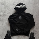 SHOPMOCHO New Casual Sports Style Hooded Sweatshirt, Football Team Embroidered Personalized Street Pullover, Unisex Loose Long-Sleeved Top