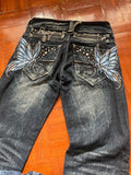 SHOPMOCHO American Fashion High Street Large Size Butterfly Embroidered Women Jeans Y2K Millennium Harajuku Slim Flared Jeans