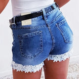 Shopmocho High Waist Denim Shorts Tassel Frayed Hole Women's Hot Pants Hot Sale Of The Season Trendy Casual Fashion Shorts for Women from