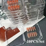 Shopmocho 10PCS Press-On Nail Storage Acrylic Boxes with Adhesive Sheets Transparent Clear Nail Boxes Jewelry Storage Tool&Accessories