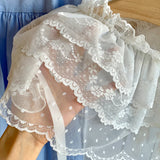 Shopmocho Korean Fashion Lace Irregular Skirt Curtain White Flowers Lace Mesh Halfbody Skirt Women Summer Bottoms Jeans Decorative Hemline