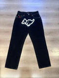 SHOPMOCHO 2026 Classic Printed Men Straight Denim Pants Loose Fit YKK Zipper Casual Denim Jeans Pants Trousers