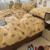 SHOPMOCHO New Soft Skin-friendly Bedding Set Comfortable Breathable Duvet Cover Set with Sheet Single Double Quilt Cover and Pillowcases