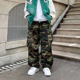 Shopmocho Y2k American High Street Retro Hiphop Camouflage Cargo Pants Thin Pants Gothic Fashion Men Straight Leg Casual Pants Trend Brand