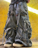 SHOPMOCHO Streetwear Heavy Jeans Y2K Clothing Men Women Hip Hop Retro Pockets Baggy Cargo Pants Baggy Jeans Low Rise Wide Leg Trousers