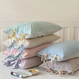 SHOPMOCHO Double Sided Stripes Bow Pillow Cases 48x74cm Soft Comfortable Covers Cotton Pillow Cover Pillow Sham Beds Home Decoration gifts