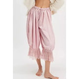 Shopmocho Combhasaki Women's Y2K Loose Fit Bloomers Cropped Pants Drawstring High Waist Floral Lace Patchwork Calf-Length Lantern Trousers