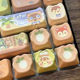 SHOPMOCHO 142 Keys Customized Gift Cute Cat keycaps New MAO Keycaps Square Thermal Sublimation Mechanical Keyboard 2.25 U 2.75U for Alice