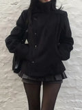 SHOPMOCHO Street Autumn/Winter Solid Color Women's Turtleneck Coat Y2K Hip-Hop Retro Harajuku Cute Casual Fashion Versatile New Women Tops