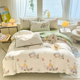 SHOPMOCHO Floral Style Duvet Cover Sets Single/Queen/King Soft Washed Cotton Bed Cover Sets 240x220 Bedding Sets