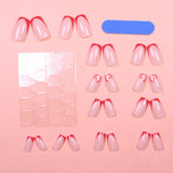 Shopmocho Simple wine red French false nails, European and American light luxury style ins nail enhancement, detachable nail patches