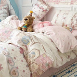 SHOPMOCHO Kawaii Bedding Set for Kids Ins Twin Queen Size Duvet Cover Flat Sheet Pillowcase No Filler Girls Boys Home Totel Bed Linens