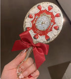 SHOPMOCHO Flower Knows Butterfly Cloud Shoulder Holding Mirror Holding National Style Classical Princess Mirror