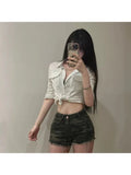 SHOPMOCHO Y2K Camouflage Shorts for Women Summer American Style Slimming Sexy Hot Pants Cool Sister Denim Shorts Outerwear Versatile