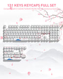 SHOPMOCHO Pink Cat Dye Sublimation PBT Keycaps 136 Keys MOA Profile Keyboard Keycaps for Cherry Gateron MX Switches Mechanical Keyboards