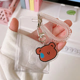 SHOPMOCHO Crystal Butterfly 3 Inch Acrylic Card Holder Photocards Display Credit ID Bank Card Protective Case Keychain Pendant Fashion