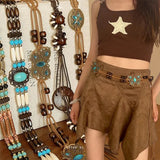 Shopmocho 2025 Butterfly Tassel Waist Chain Y2K Trendy Bohemian Belt Summer Beach Accessories Vintage Flower Jean Skirt White Dress Belts