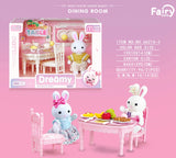 SHOPMOCHO Little Rabbit Bedroom kitchen outdoor gamesLovely Scene Play Toys Simulation Modelling Children Birthday Easter Gift