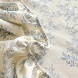 SHOPMOCHO 1pc Floral Fitted Bed Sheet Flower Printed Washed Cotton Bed Sheet with Elastic Single/Queen/King Size Bed Fitted Sheets